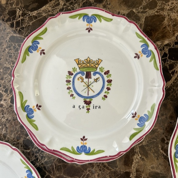 Saint Amand Liberte Hand Painted Plate—Vintage—BEAUTIFUL!!  Great Vintage Cond! - Picture 4 of 16